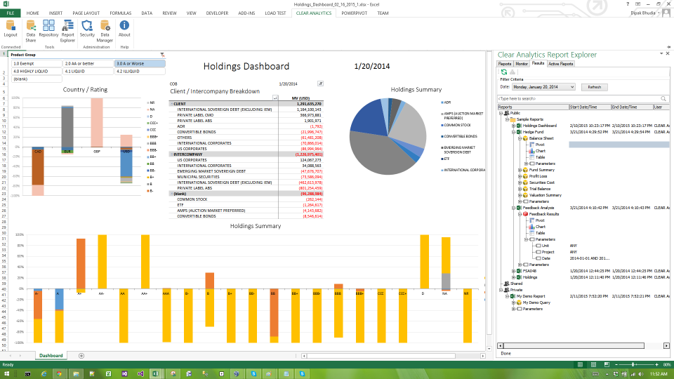 screenshot of Clear Analytics